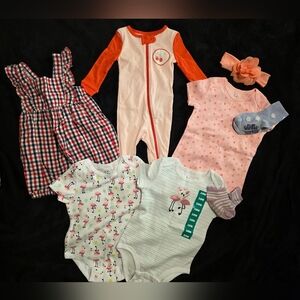 Baby Clothing Set with Bodysuits and Romper